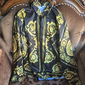 Black and Gold Patterned Shirt